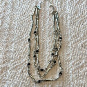 Elegant Silver and Black Necklace